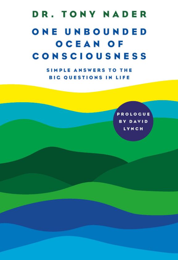 Boekomslag (voorkant) Dr Tony Nader, One Unbounded Ocean of Consciousness. Simple Answers to the big Questions in lifeFoto