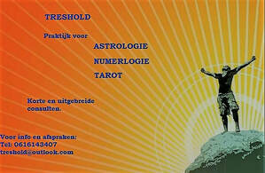 Visitekaartje Treshold, astrologie, numerlogie, tarot 