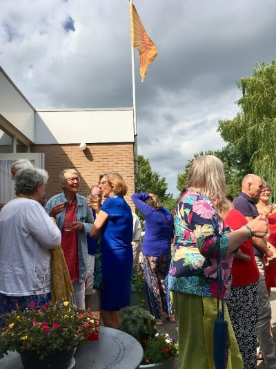 Pauze tijdens de zomerweek 2019 Sidhadorp te Lelystad (foto Miep Bos)